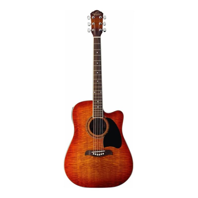 Guitarra Electroacustica Folk Flame Yellow Oscar Schmidt By Washburn OG2CEFYS-A-U