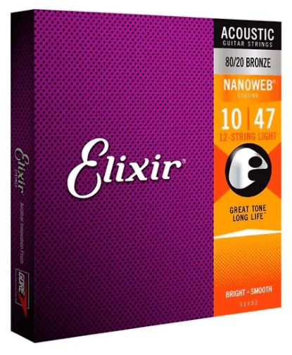 Encordado 12 Cuerdas Elixir Para Electroacústica Nanoweb 10-47
